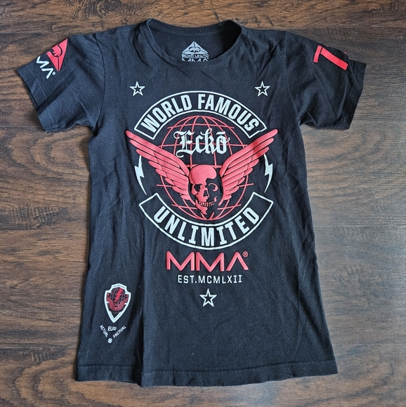 Ecko Unlimited Other - Ecko Unltd. Unlimited MMA T Shirt Mens Small Black Double Sided Grunge